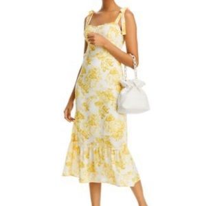 AQUA Toile De Jouy Sleeveless Floral Midi Dress - 100% Exclusive